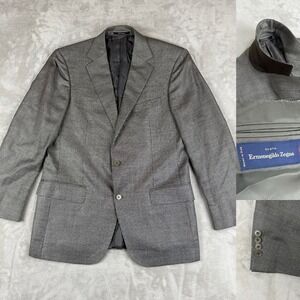 Ermenegildo Zegna Tindari Blazer Men 40R Wool Cashmere Silk Check Sport Coat